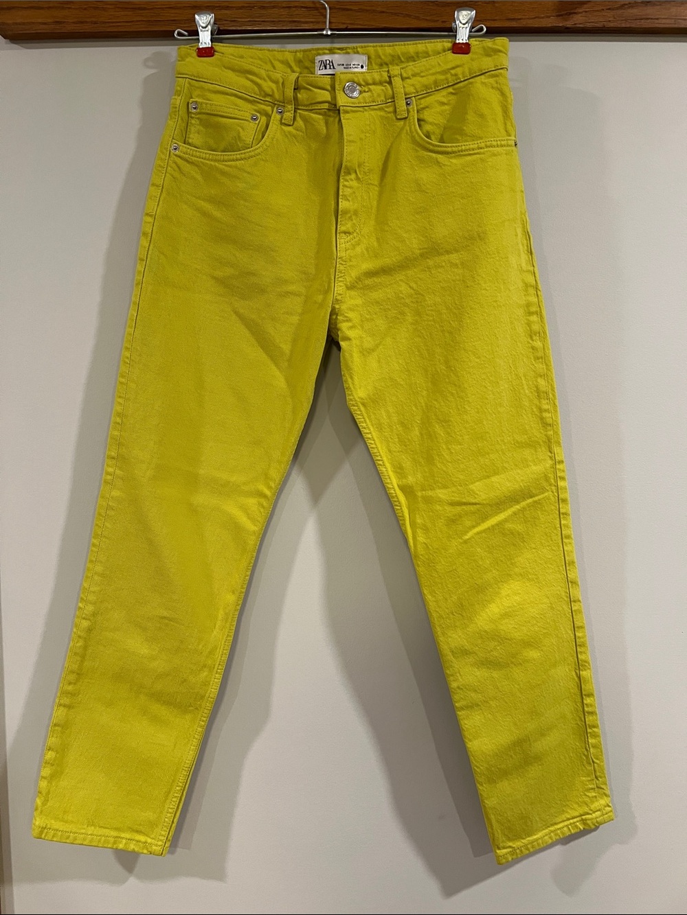 Zara - Lime Green/Bright Olive Jeans, straight leg